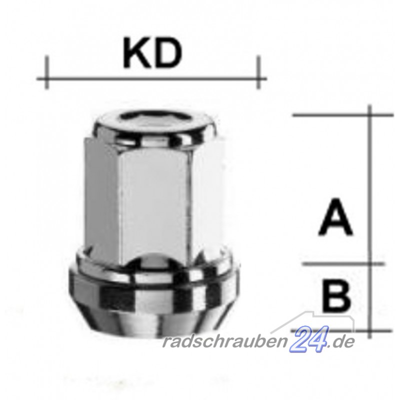 wackelig 19 mm Sechskant Set mit 5 Radmuttern M12 x 1,5 Leichtmetallradmuttern M12 x 1,5 verzinkt Kegelbund variable PCD