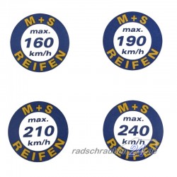 Geschwindigkeitsaufkleber Vmax 160-190-210-240 km/h